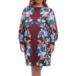 Donna MorganFloral Long Sleeve Sheath Dress Size 14
